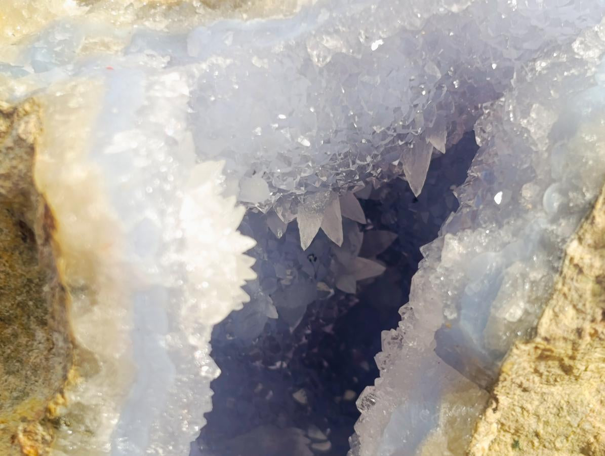 Natural Blue Lace Agate Geode Specimens x 3 From Nsanje, Malawi - Toprock Gemstones and Minerals 