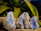 Natural Blue Lace Agate Geode Specimens x 3 From Nsanje, Malawi - Toprock Gemstones and Minerals 
