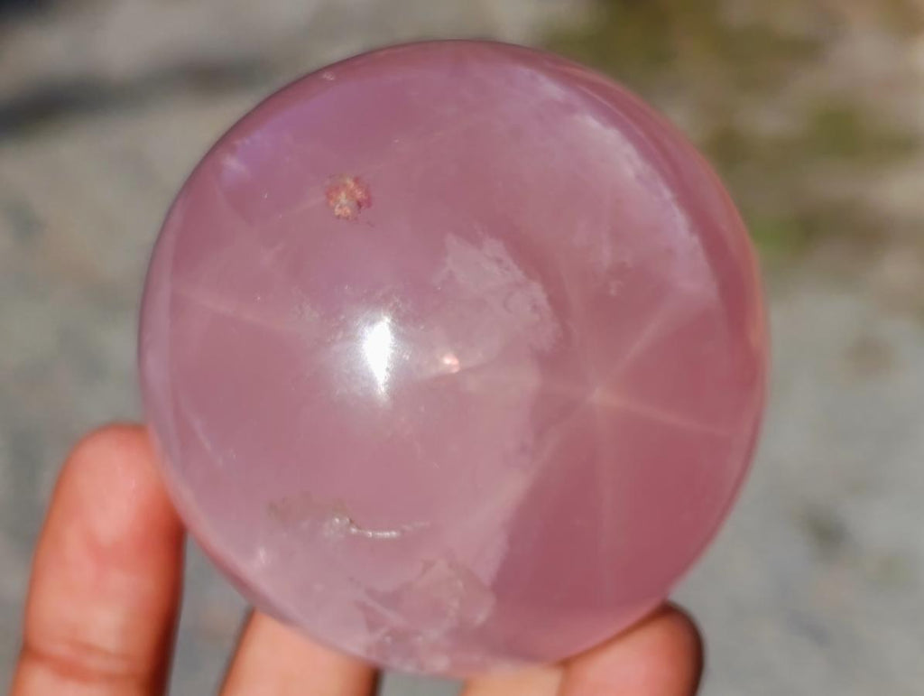 Polished Gemmy Star Rose Quartz Spheres x 6 From Madagascar - Toprock Gemstones and Minerals 
