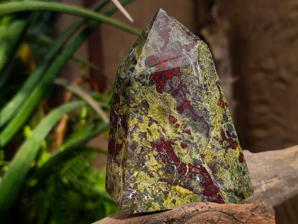 Polished Bastite Dragonsblood Stone Points x 2 From Tshipise, South Africa - Toprock Gemstones and Minerals 