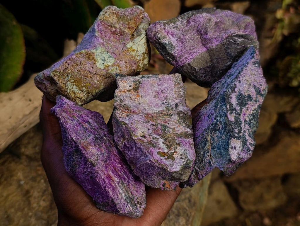 Natural Cobbed Stichtite Specimens x 12 From Barberton, South Africa - Toprock Gemstones and Minerals 