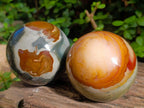 Polished Polychrome Jasper Spheres x 2 From NW Coast, Madagascar - Toprock Gemstones and Minerals 