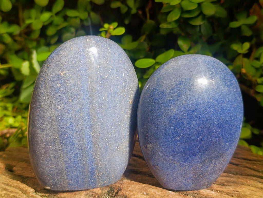 Polished Lazulite Standing Display Pieces x 2 From Madagascar - Toprock Gemstones and Minerals 