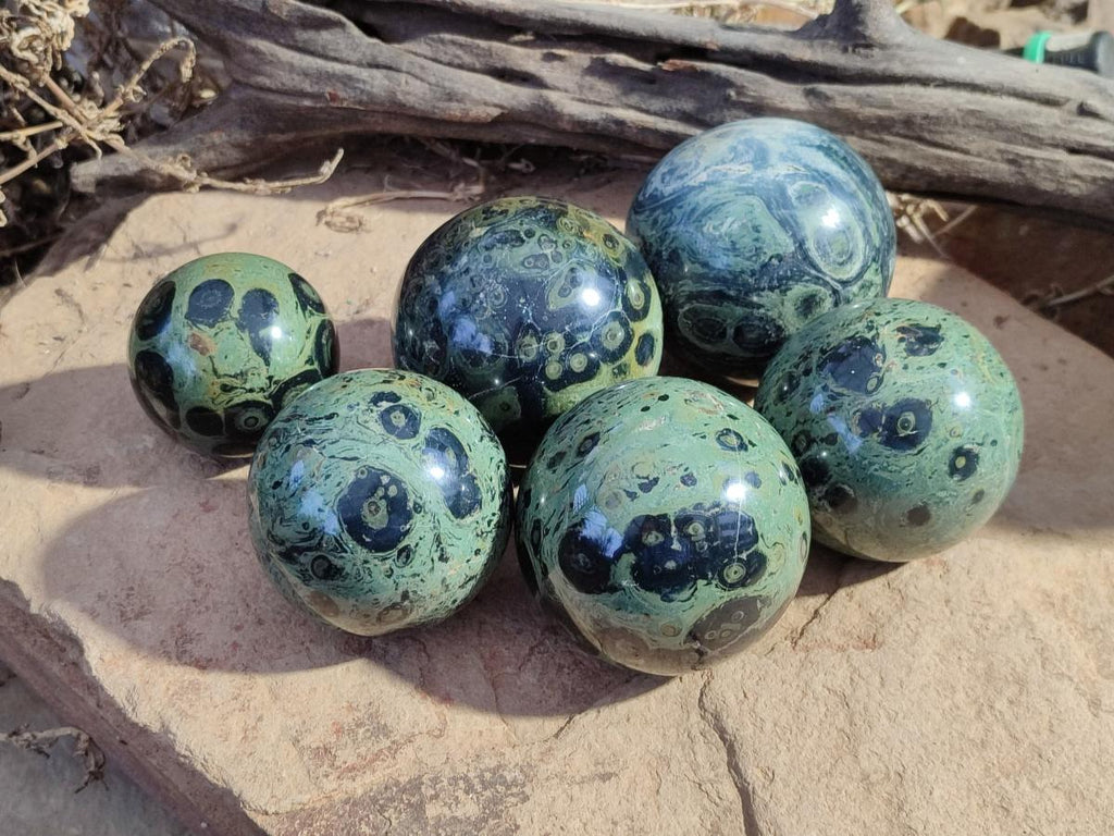 Polished Stromatolite Spheres x 6 From Katsepy, Madagascar - Toprock Gemstones and Minerals 