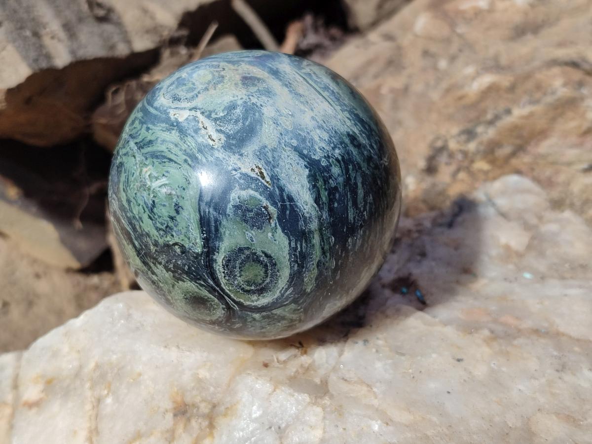 Polished Stromatolite Spheres x 6 From Katsepy, Madagascar - Toprock Gemstones and Minerals 