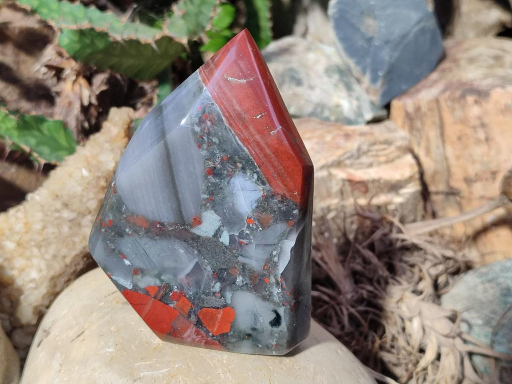 Polished Bloodstone Display Crystal Points x 2 From Swaziland - Toprock Gemstones and Minerals 