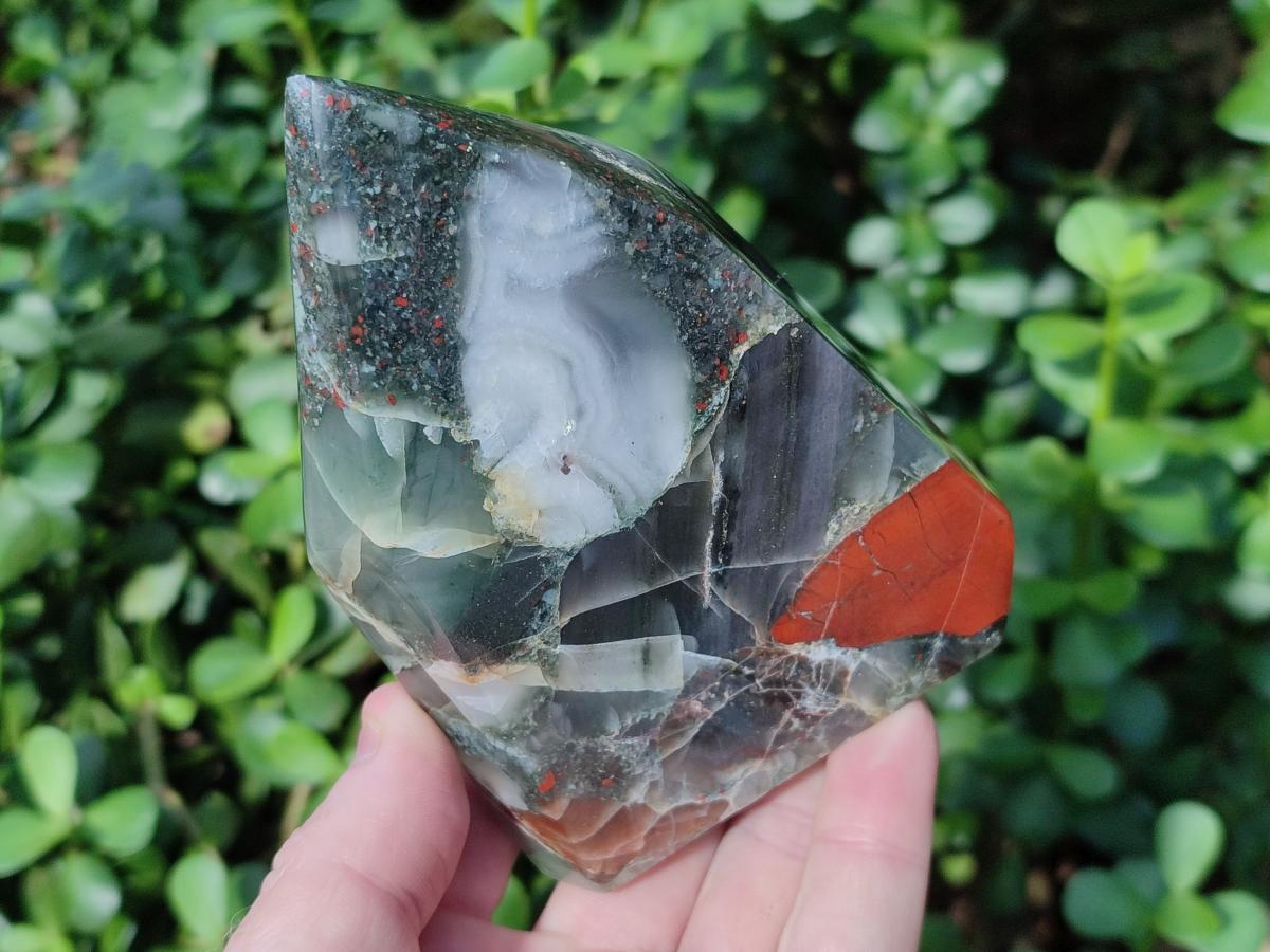 Polished Bloodstone Display Crystal Points x 2 From Swaziland - Toprock Gemstones and Minerals 