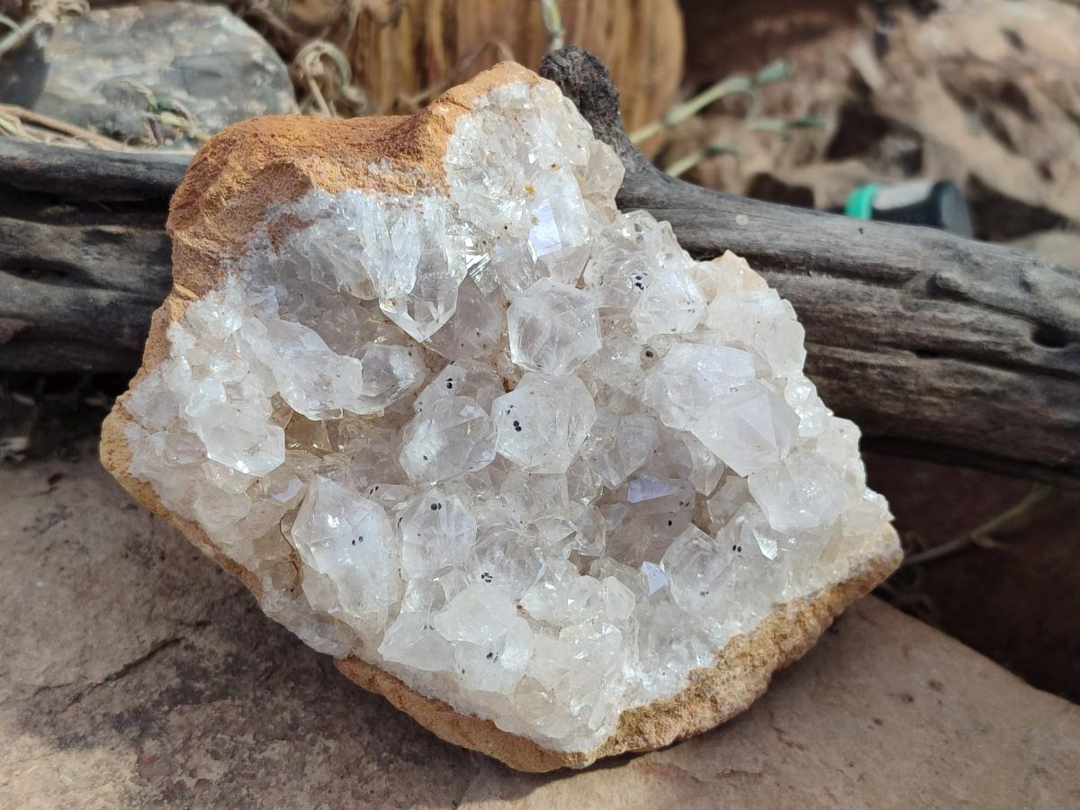 Natural Golden Limonite Quartz Clusters x 6 From Solwezi, Zambia - Toprock Gemstones and Minerals 