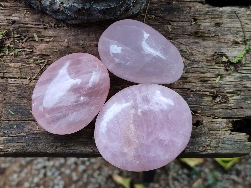 Polished Gemmy Rose Quartz Palm Stones x 24 From Madagascar - Toprock Gemstones and Minerals 