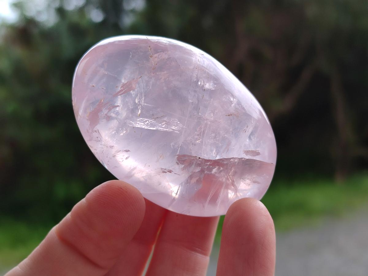 Polished Gemmy Rose Quartz Palm Stones x 24 From Madagascar - Toprock Gemstones and Minerals 