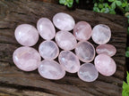 Polished Gemmy Rose Quartz Palm Stones x 24 From Madagascar - Toprock Gemstones and Minerals 