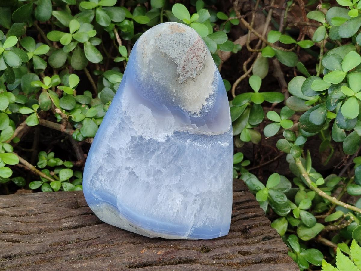 Polished Large Blue Lace Agate Standing Display Piece x 1 From Nsanje, Malawi - Toprock Gemstones and Minerals 