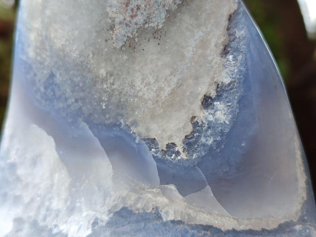 Polished Large Blue Lace Agate Standing Display Piece x 1 From Nsanje, Malawi - Toprock Gemstones and Minerals 