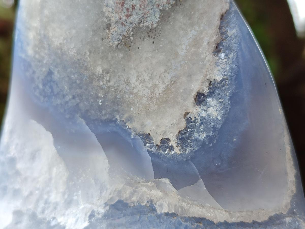 Polished Large Blue Lace Agate Standing Display Piece x 1 From Nsanje, Malawi - Toprock Gemstones and Minerals 
