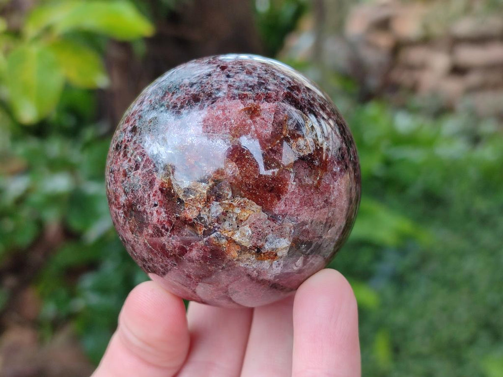 Polished Garnet Spheres x 3 From Mahajanga, Madagascar - Toprock Gemstones and Minerals 