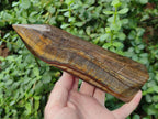 Polished Golden Tigers Eye Point and Tower x 2 From Prieska, South Africa - Toprock Gemstones and Minerals 