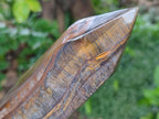 Polished Golden Tigers Eye Point and Tower x 2 From Prieska, South Africa - Toprock Gemstones and Minerals 