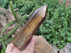 Polished Golden Tigers Eye Point and Tower x 2 From Prieska, South Africa - Toprock Gemstones and Minerals 
