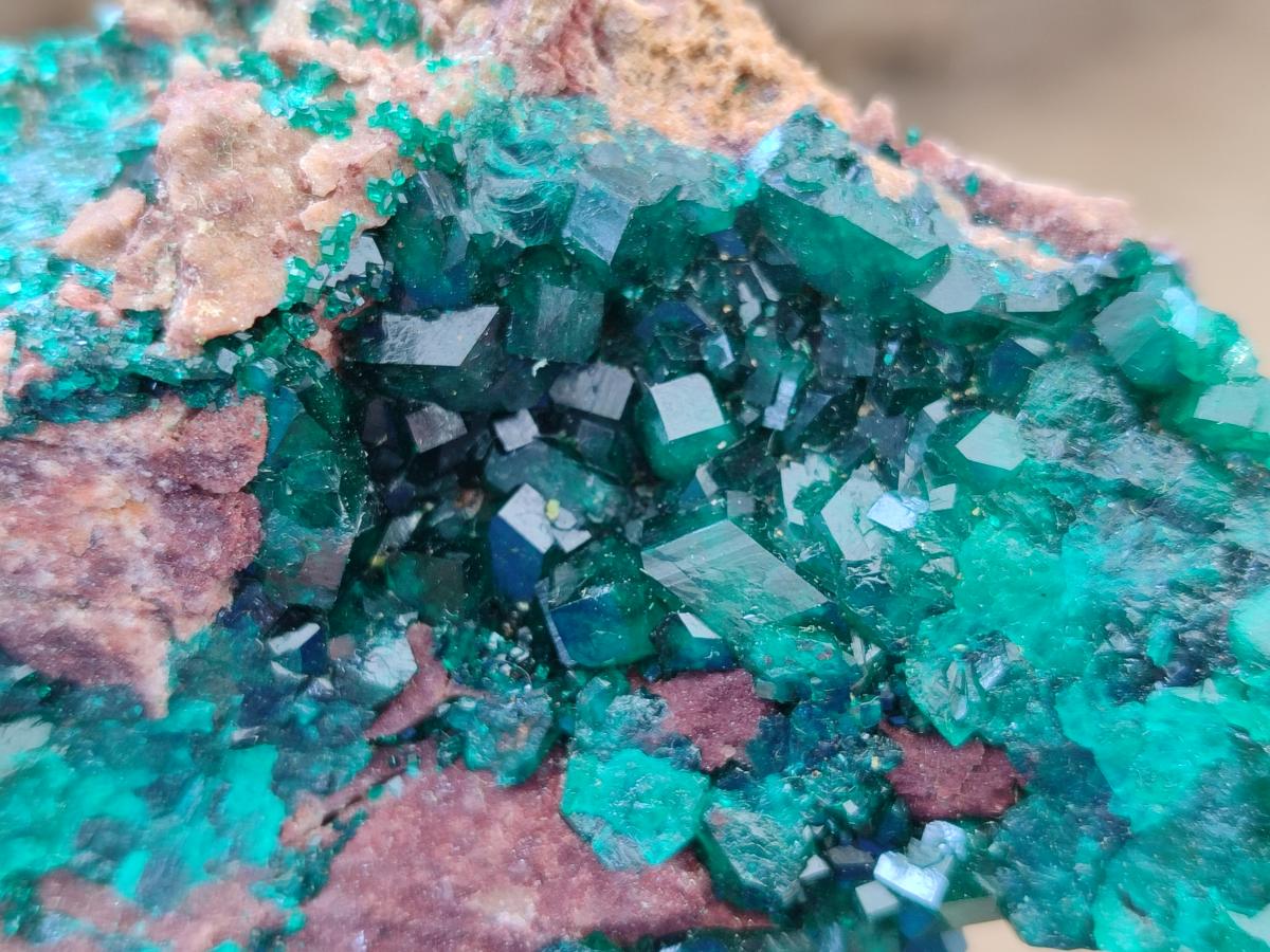 Natural Dioptase on Dolomite Specimens x 3 From Likasi, Congo - Toprock Gemstones and Minerals 