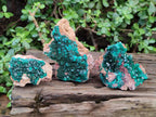 Natural Dioptase on Dolomite Specimens x 3 From Likasi, Congo - Toprock Gemstones and Minerals 