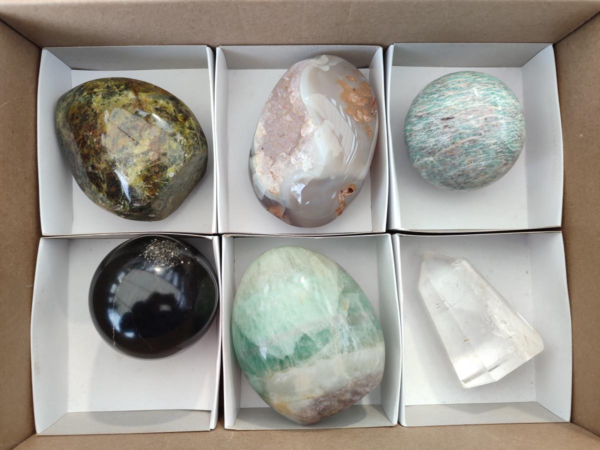 Polished Mixed Multi Mineral Display Pieces x 6 From Southern, Africa - Toprock Gemstones and Minerals 
