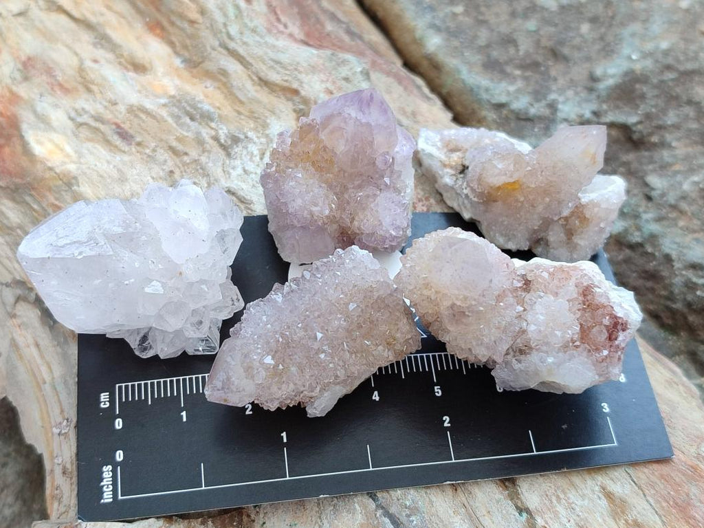 Natural Pale Lilac Spirit Amethyst Drusy Clusters x 70 From Boekenhouthoek, South Africa - Toprock Gemstones and Minerals 