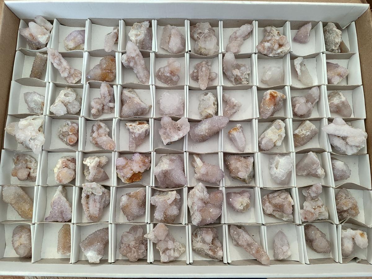 Natural Pale Lilac Spirit Amethyst Drusy Clusters x 70 From Boekenhouthoek, South Africa - Toprock Gemstones and Minerals 