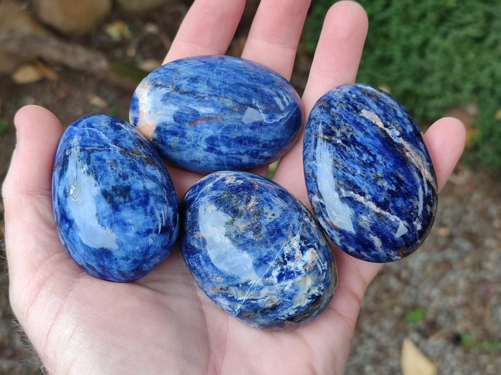 Polished Sodalite Palm Stones x 26 From Kunene River, Namibia - Toprock Gemstones and Minerals 