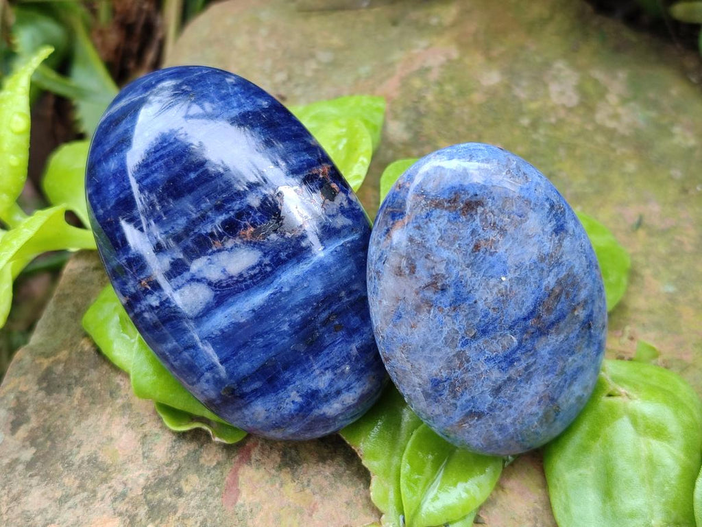 Polished Sodalite Palm Stones x 26 From Kunene River, Namibia - Toprock Gemstones and Minerals 