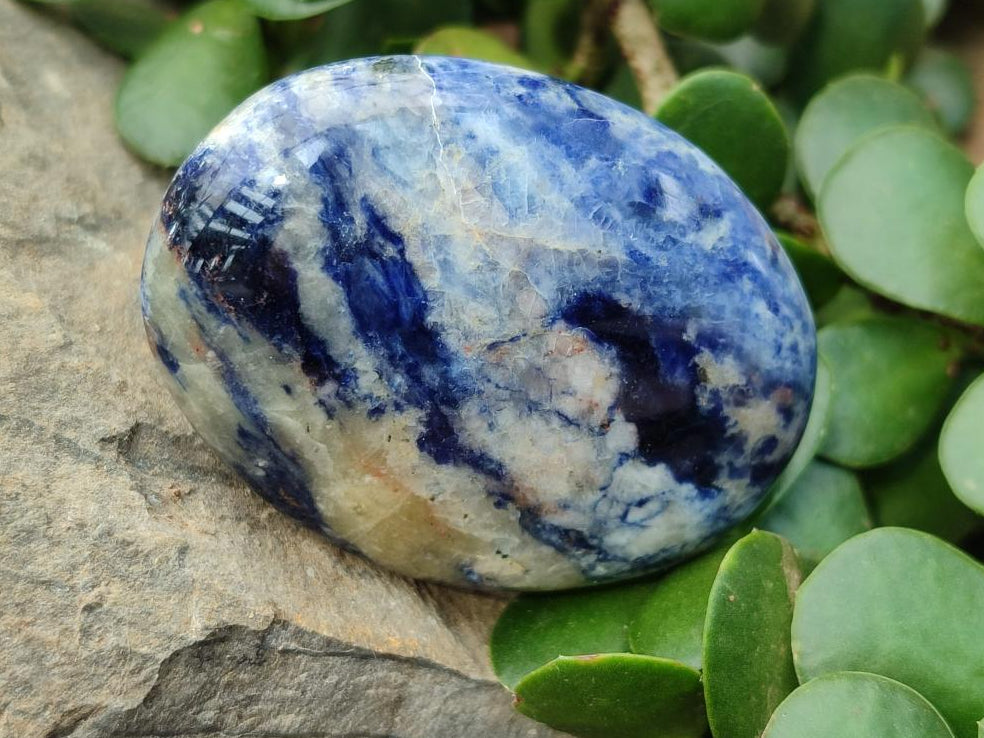 Polished Sodalite Palm Stones x 26 From Kunene River, Namibia - Toprock Gemstones and Minerals 