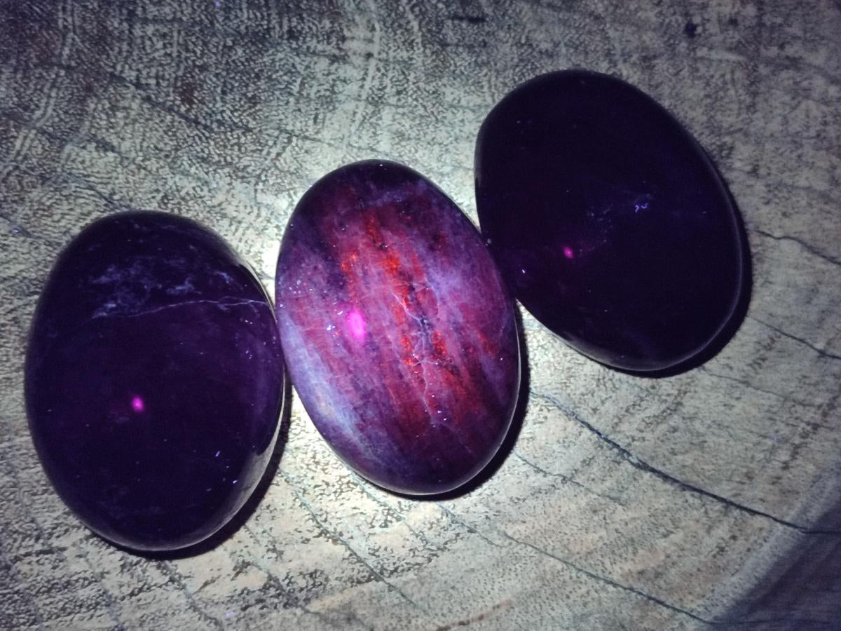 Polished Sodalite Palm Stones x 26 From Kunene River, Namibia - Toprock Gemstones and Minerals 