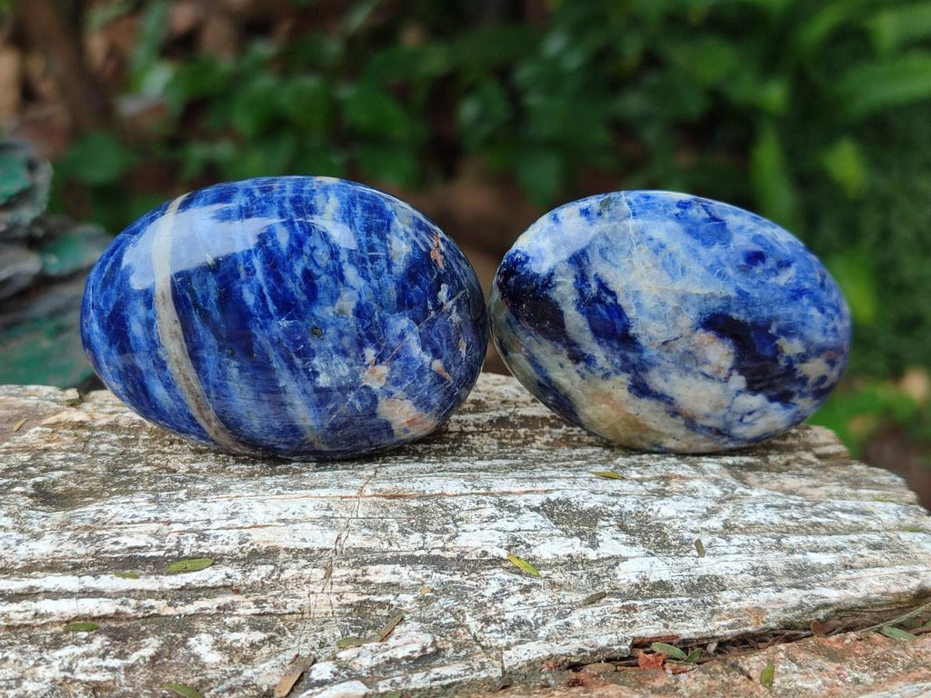 Polished Sodalite Palm Stones x 26 From Kunene River, Namibia - Toprock Gemstones and Minerals 