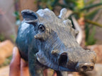 Hand Made Happy Pumba Warthog Serpentine Carving x 1 From Nyanga, Zimbabwe - Toprock Gemstones and Minerals 