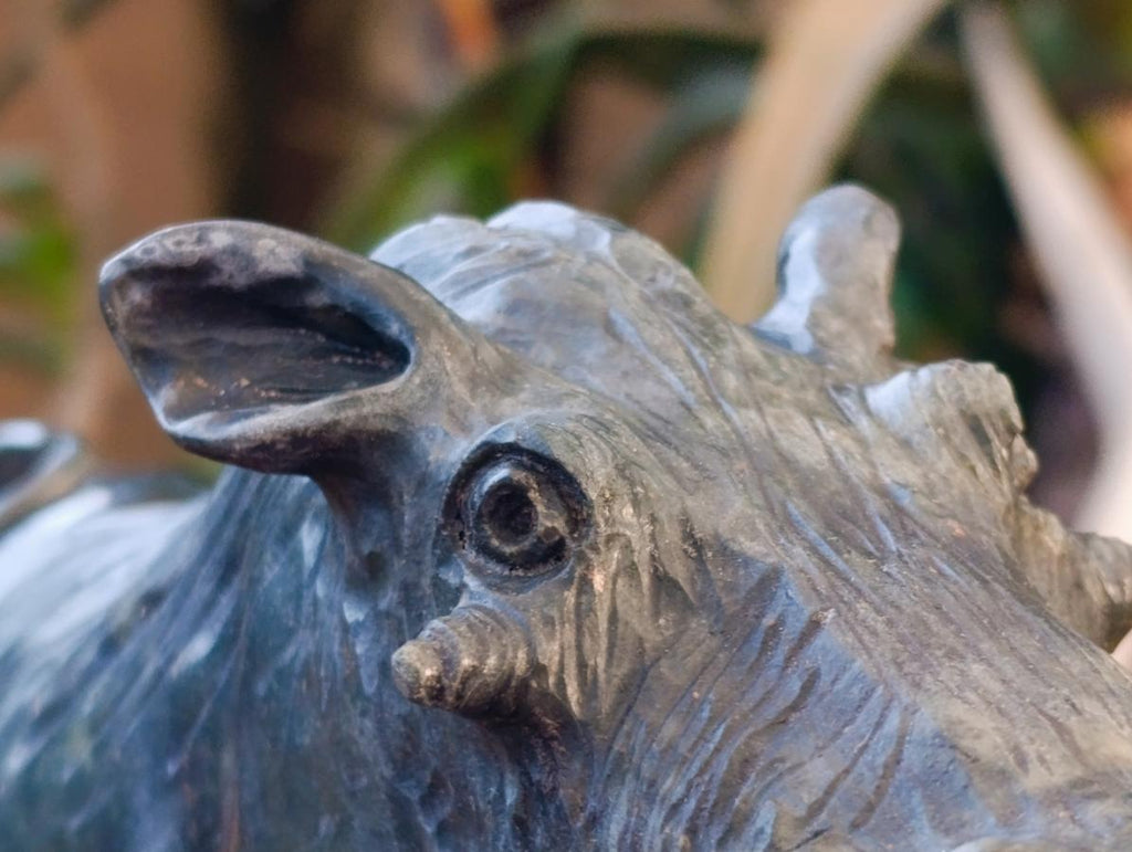 Hand Made Happy Pumba Warthog Serpentine Carving x 1 From Nyanga, Zimbabwe - Toprock Gemstones and Minerals 