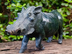 Hand Made Happy Pumba Warthog Serpentine Carving x 1 From Nyanga, Zimbabwe - Toprock Gemstones and Minerals 