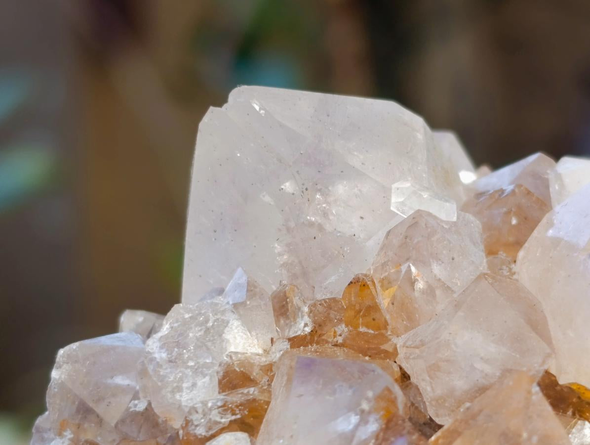Natural Golden Limonite Phantom Spirit Quartz Clusters x 3 From Boekenhouthoek, South Africa - Toprock Gemstones and Minerals 