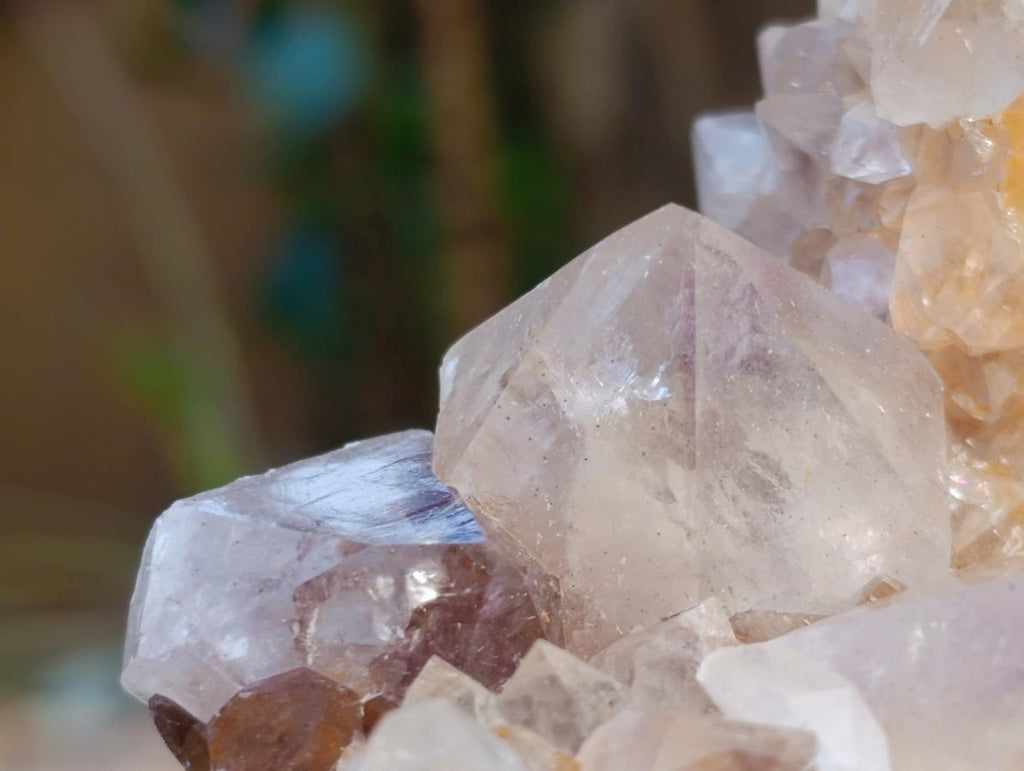 Natural Golden Limonite Phantom Spirit Quartz Clusters x 3 From Boekenhouthoek, South Africa - Toprock Gemstones and Minerals 