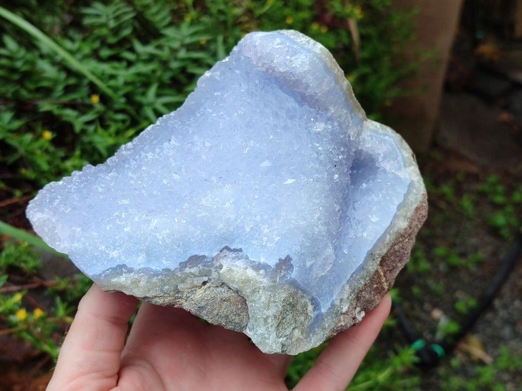 Natural Blue Lace Agate Geode Specimens x 3 From Nsanje, Malawi - Toprock Gemstones and Minerals 
