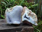 Natural Blue Lace Agate Geode Specimens x 3 From Nsanje, Malawi - Toprock Gemstones and Minerals 