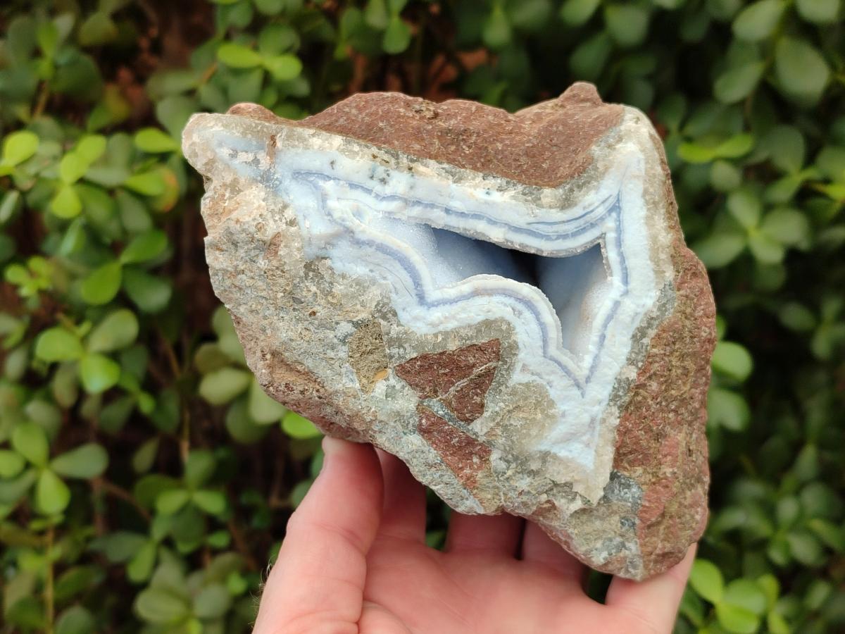 Natural Blue Lace Agate Geode Specimens x 3 From Nsanje, Malawi - Toprock Gemstones and Minerals 