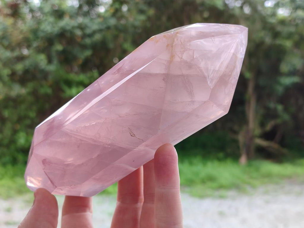 Polished Double Terminated Gemmy Rose Quartz Crystals x 2 From Madagascar - Toprock Gemstones and Minerals 