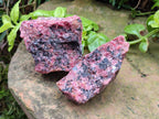 Natural Rhodonite Cobbed Specimens x 6 From Rhusinga, Zimbabwe - Toprock Gemstones and Minerals 