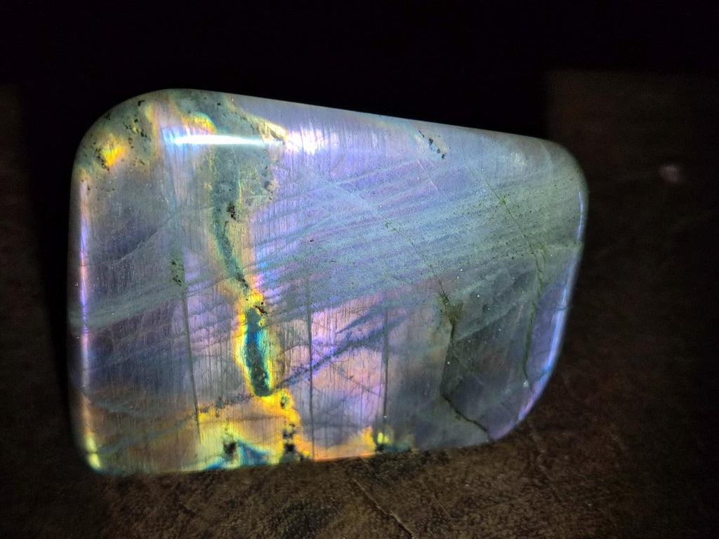 Polished Rare Purple Sunset Flash Labradorite Standing Display Pieces x 6 From Madagascar - Toprock Gemstones and Minerals 