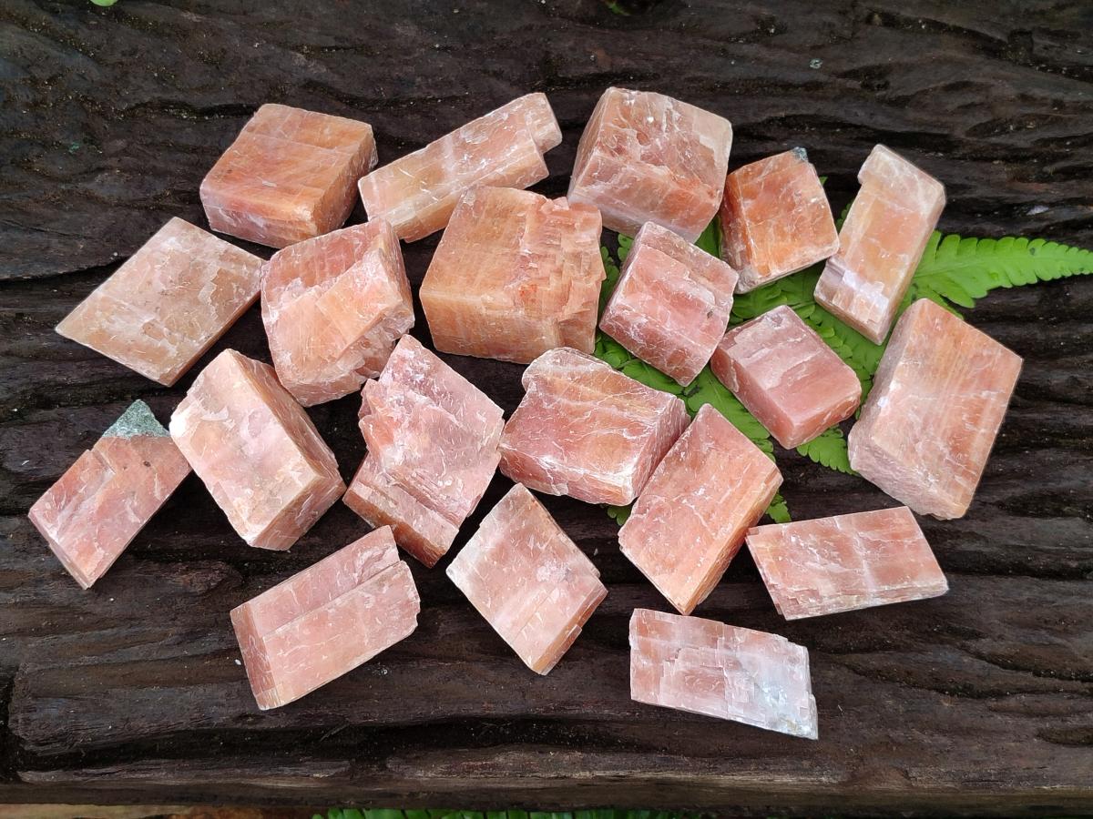 Natural Rhombohedral Sunset Orange Calcite Specimens x 35 From Spitzkop, Namibia - Toprock Gemstones and Minerals 