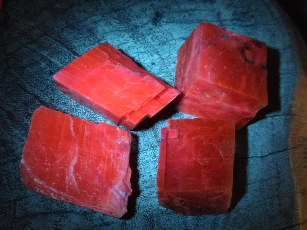 Natural Rhombohedral Sunset Orange Calcite Specimens x 35 From Spitzkop, Namibia - Toprock Gemstones and Minerals 