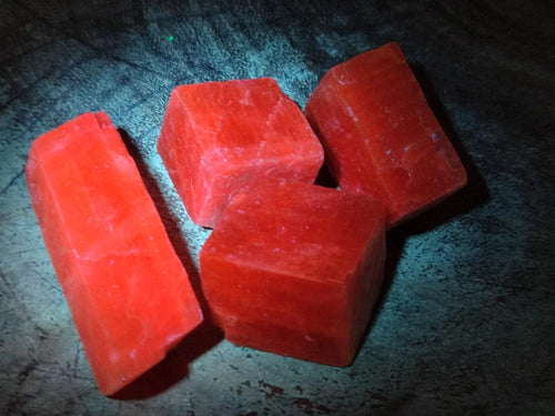 Natural Rhombohedral Sunset Orange Calcite Specimens x 35 From Spitzkop, Namibia - Toprock Gemstones and Minerals 