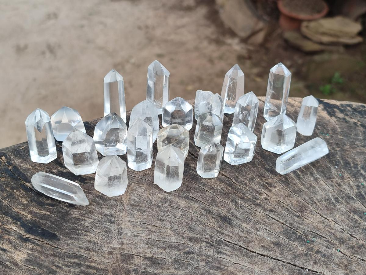 Polished Wire Wrap Sized Clear Quartz Crystals x 70 From Madagascar - Toprock Gemstones and Minerals 