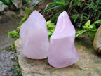 Polished Gemmy Rose Quartz Flames x 4 From Madagascar - Toprock Gemstones and Minerals 