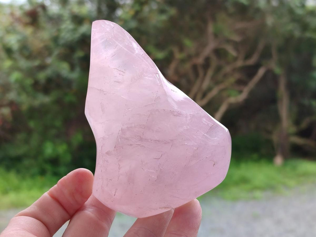 Polished Gemmy Rose Quartz Flames x 4 From Madagascar - Toprock Gemstones and Minerals 