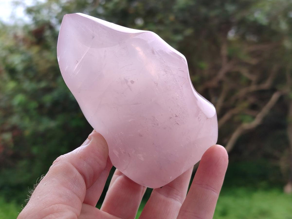 Polished Gemmy Rose Quartz Flames x 4 From Madagascar - Toprock Gemstones and Minerals 